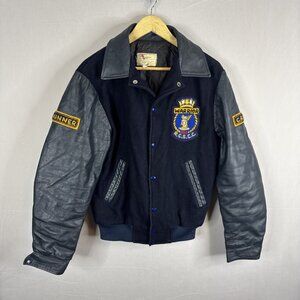Vintage Canadian RCSCC Warrior Varsity Jacket Men’s M Wool Leather  Sea Cadets